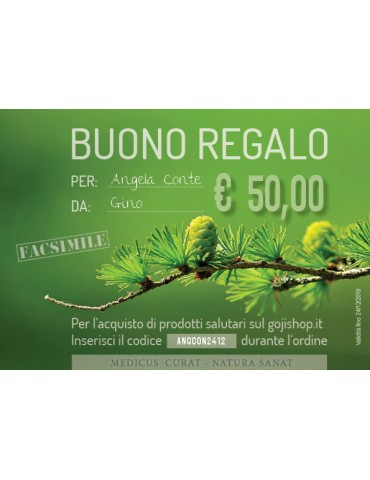 Buono regalo per prodotti salutari
